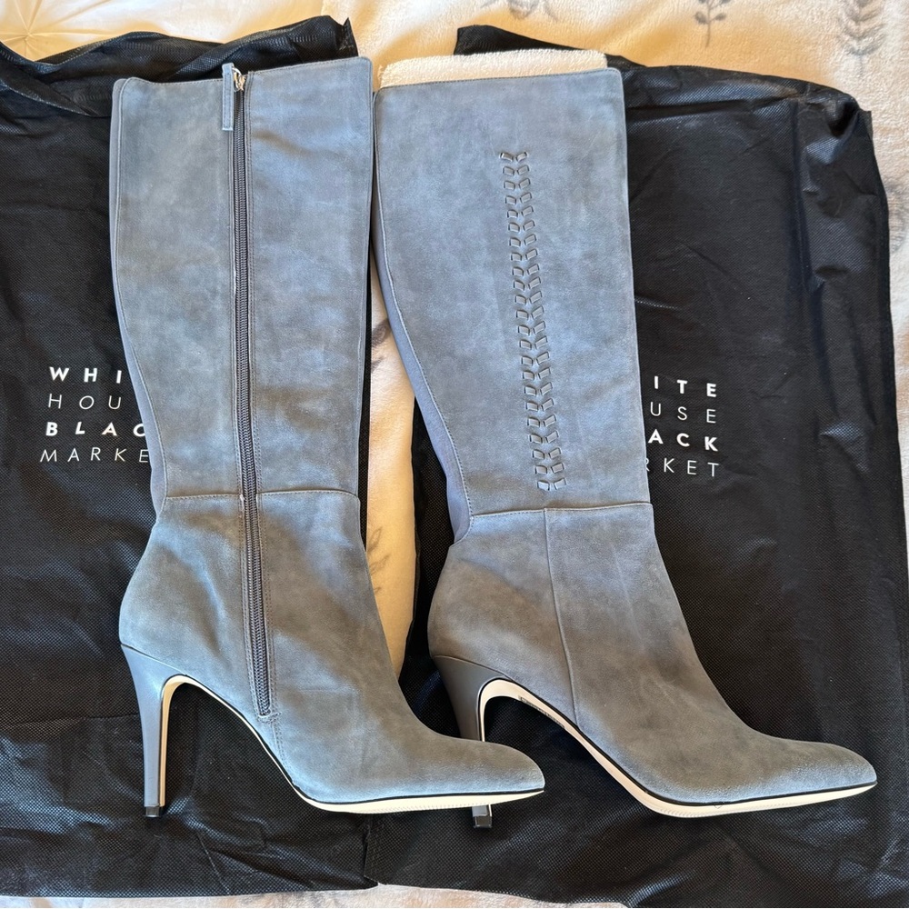 NWT White House Black Market Gray Heeled Boots